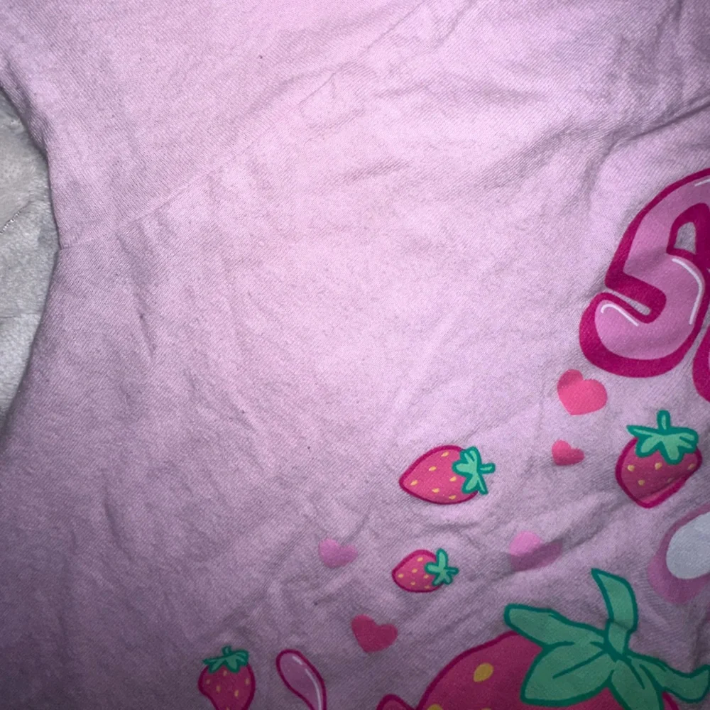 Juniors Pink "Strawberry Milk" Graphic Cartoon Kawaii Tee - Picture 4 of 5
